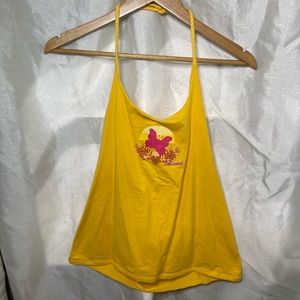 Plus y2k Yellow Pink Butterfly Island Rhinestone Embellished Floral Halter Top